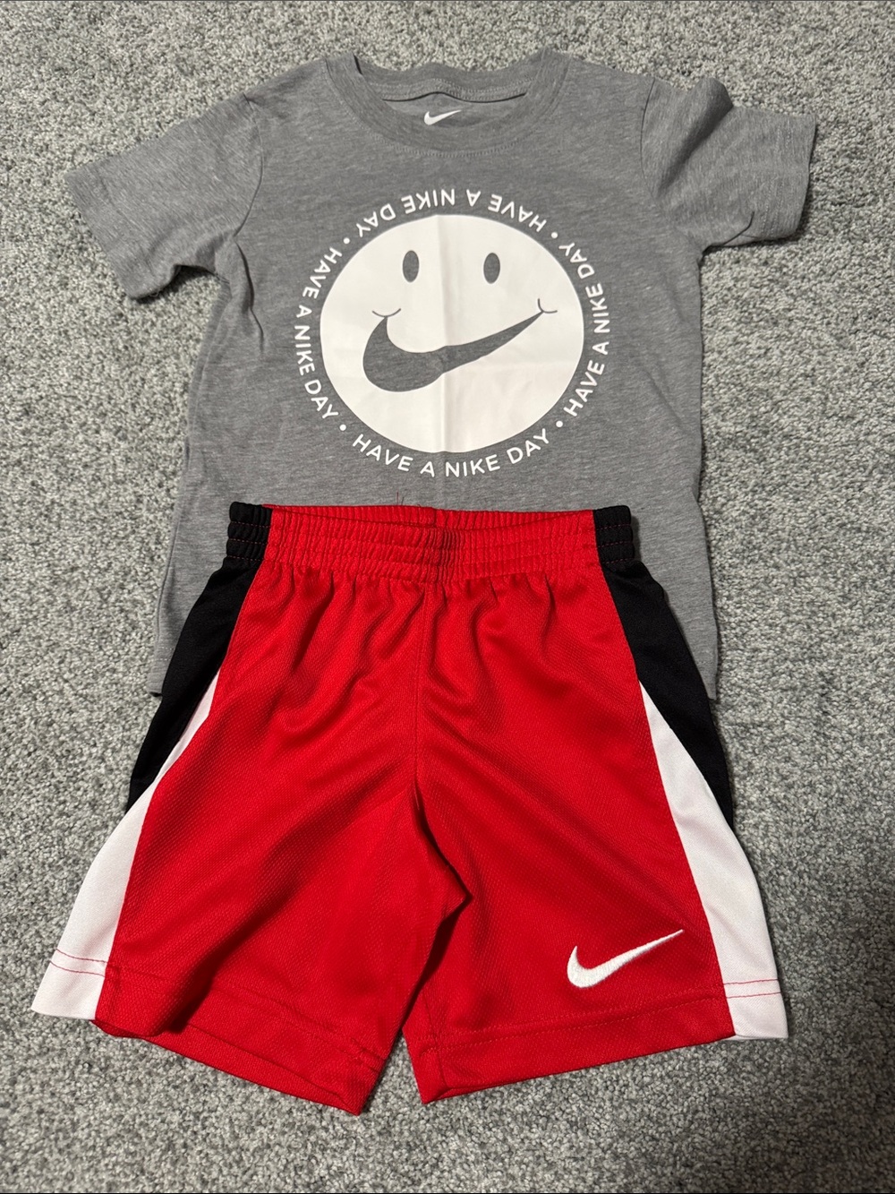 Nike Red, Black & White Boys' Athletic Shorts